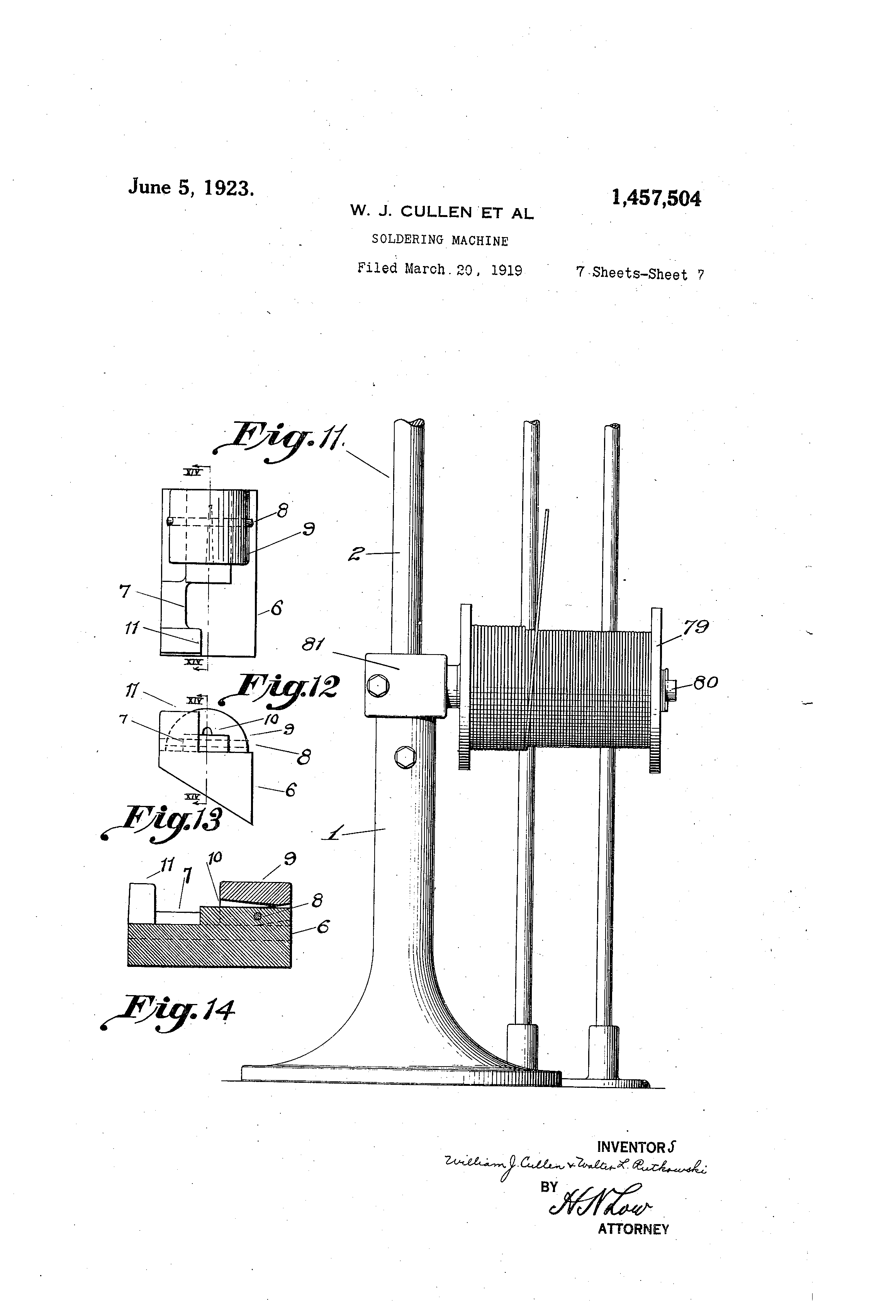 US1457504A, drawing sheet 14 of 14