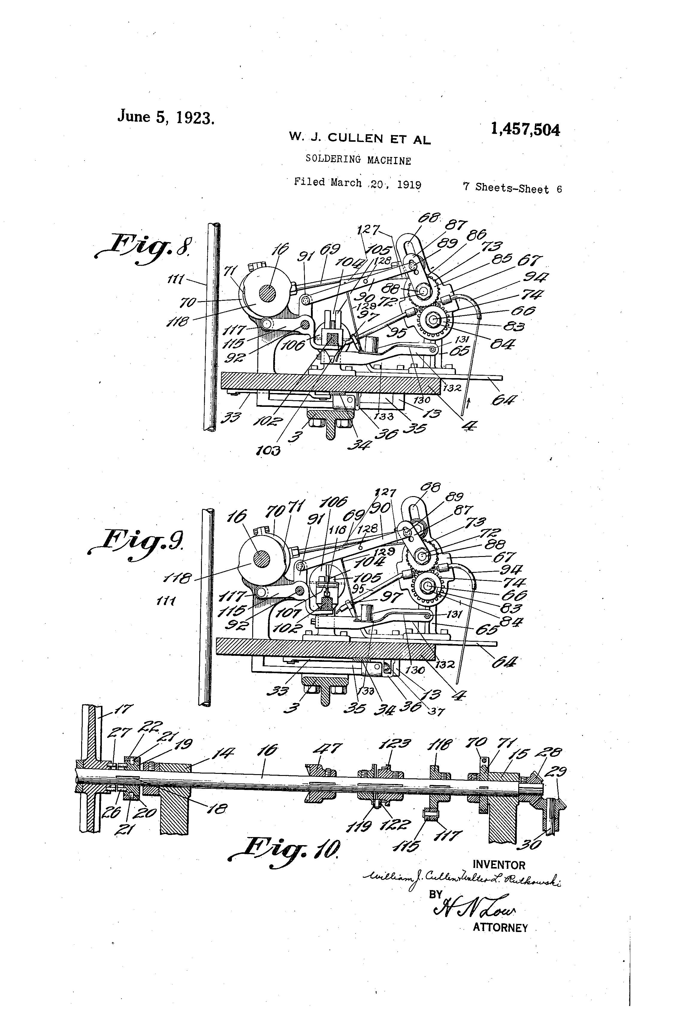 US1457504A, drawing sheet 6 of 14