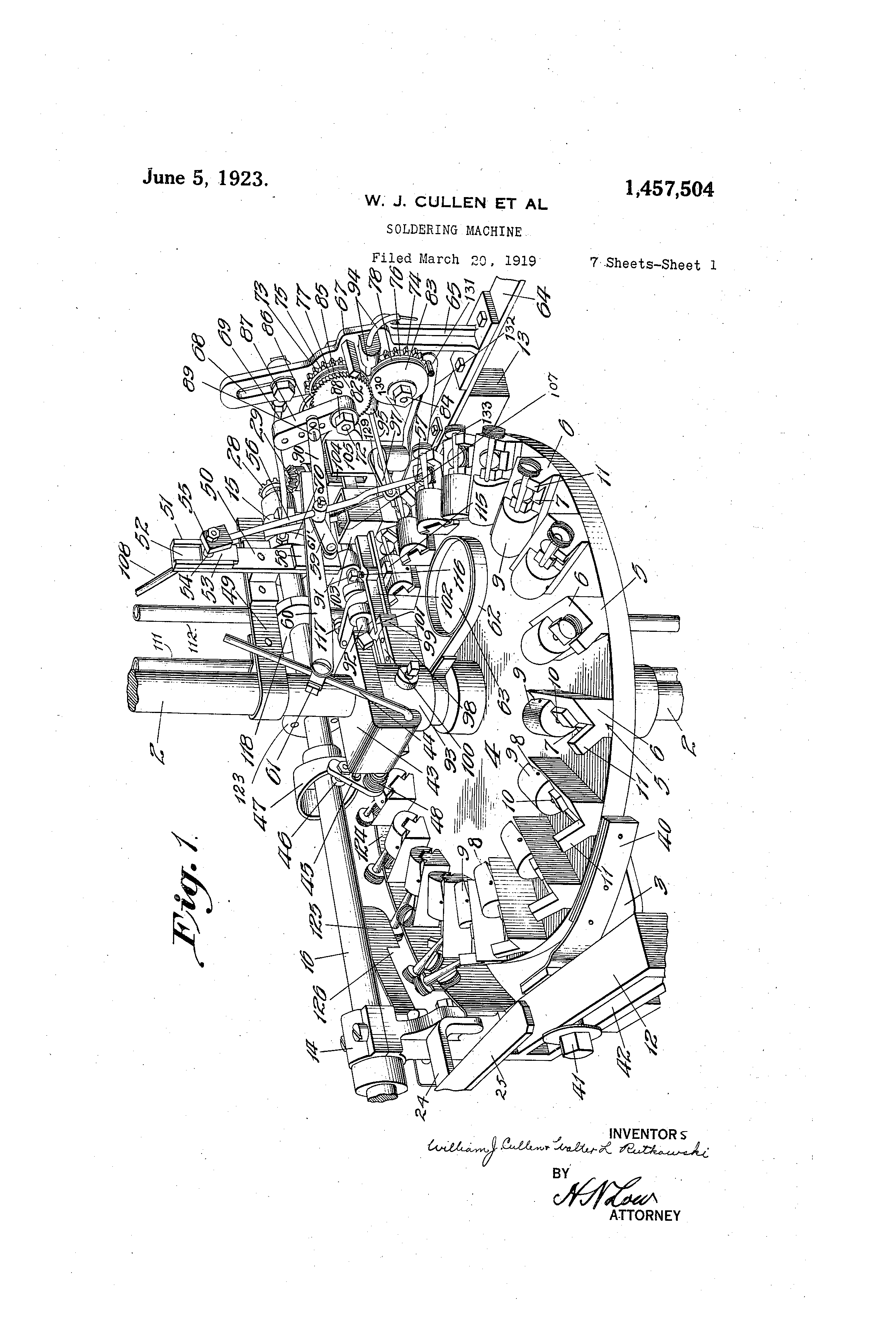 US1457504A, drawing sheet 8 of 14