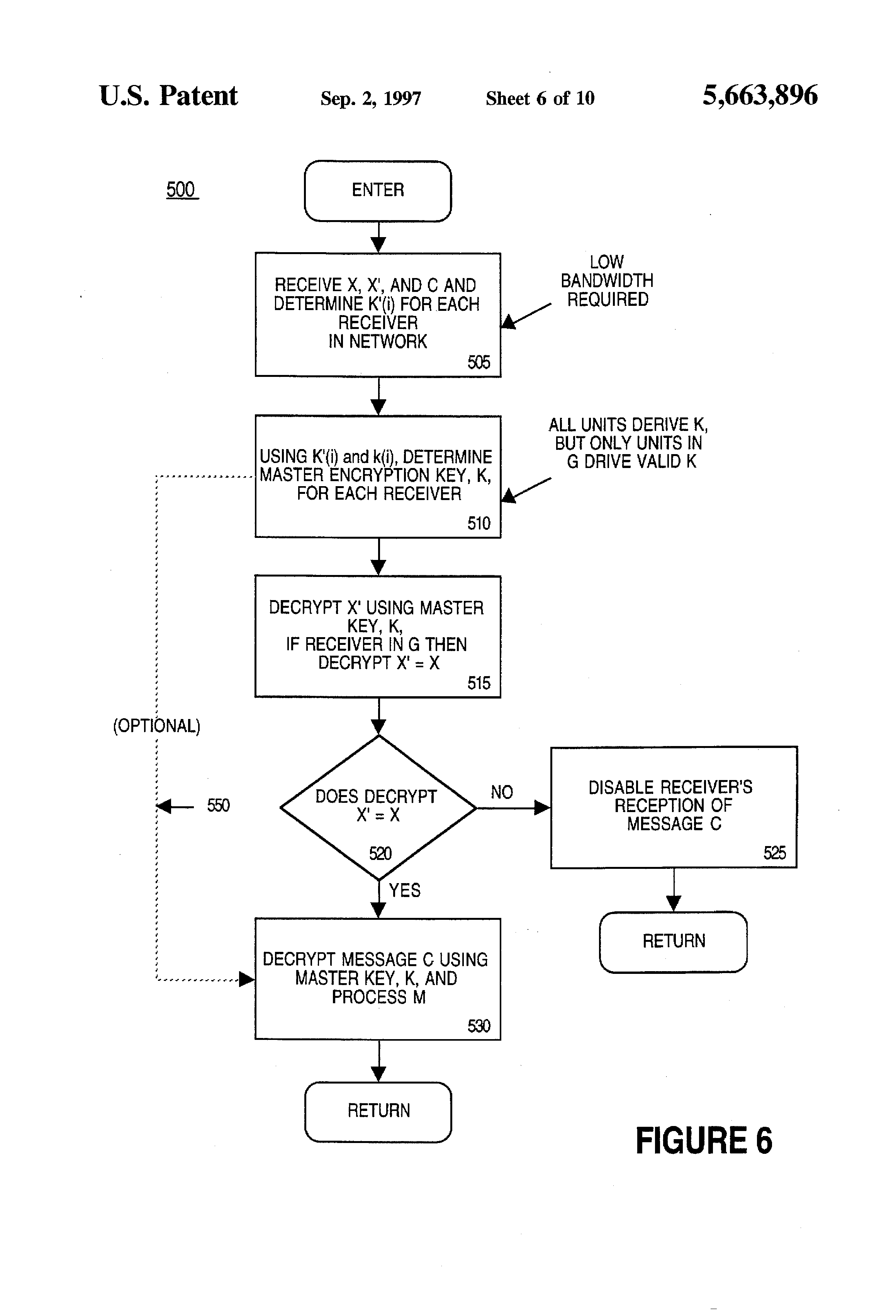 US5663896A, drawing sheet 6 of 10