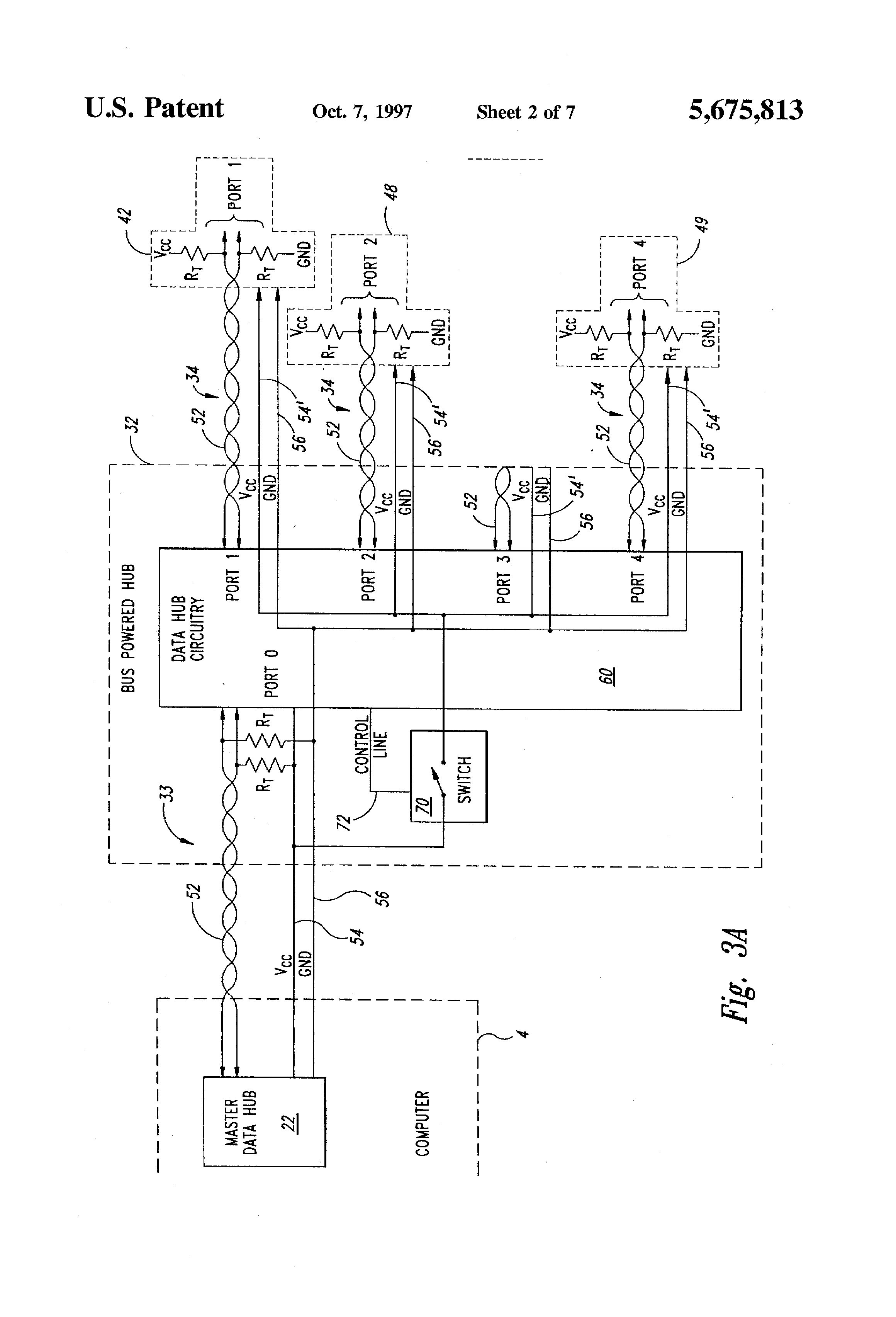 US5675813A, drawing sheet 2 of 7