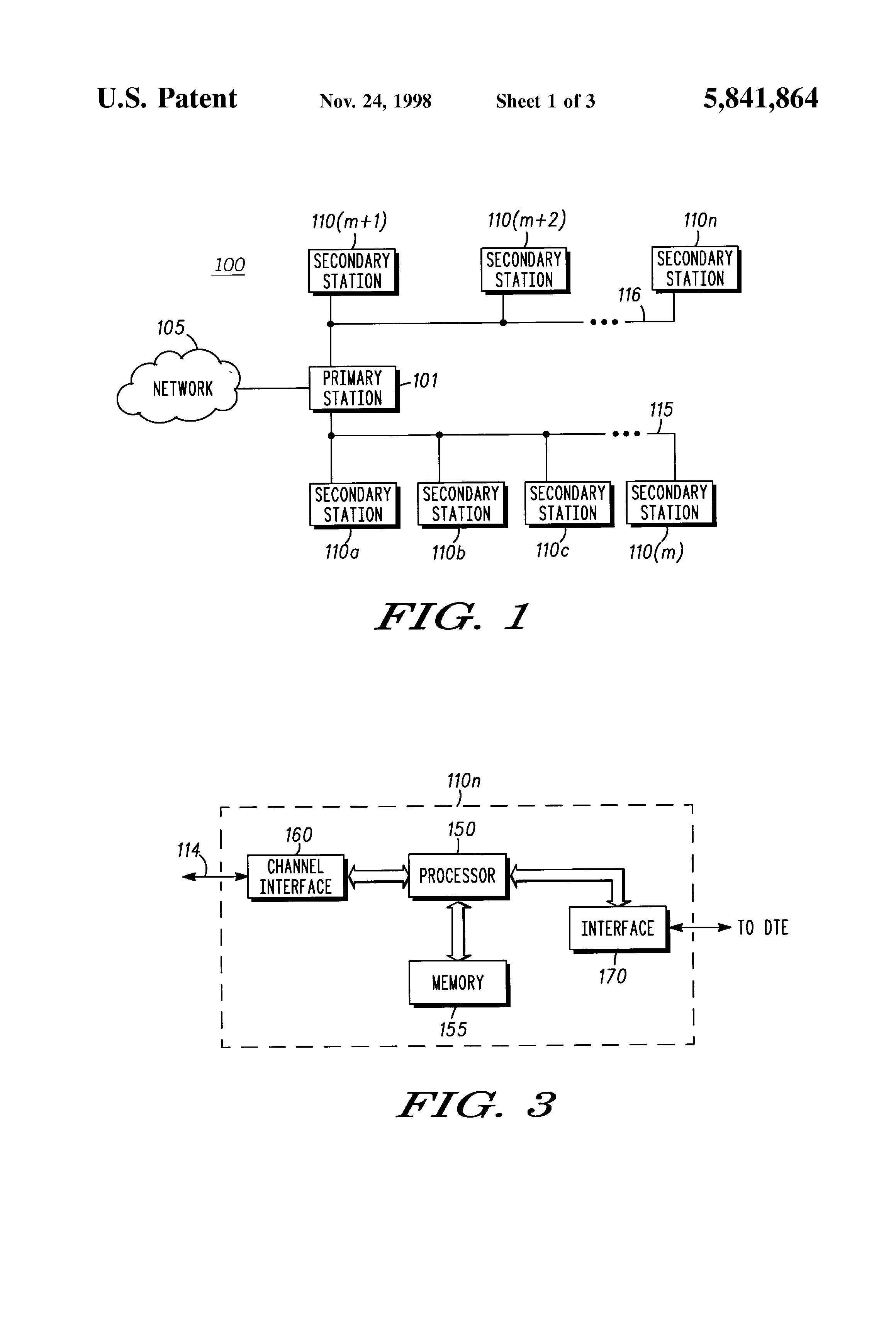 US5841864A, drawing sheet 1