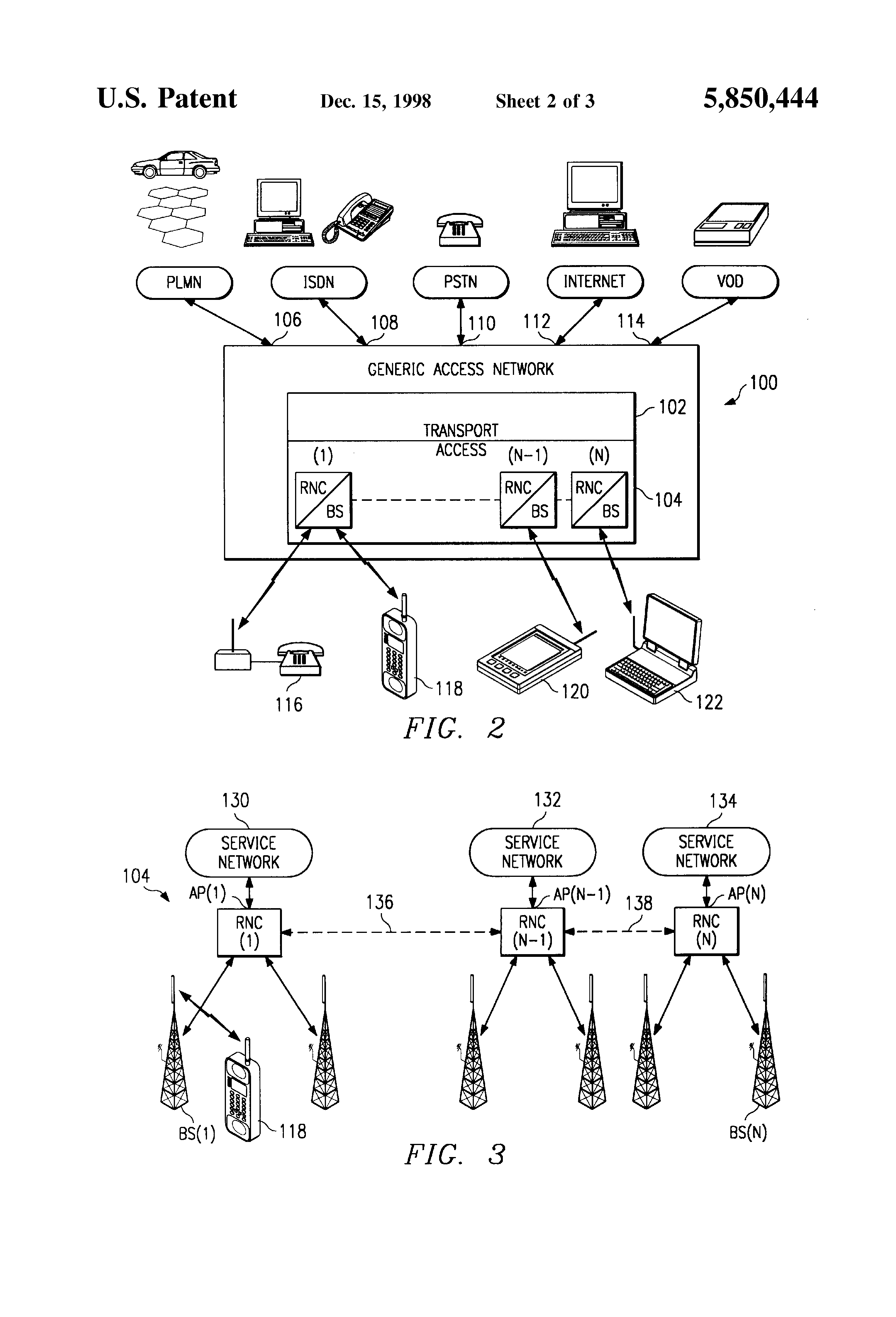 US5850444A, drawing sheet 2 of 3