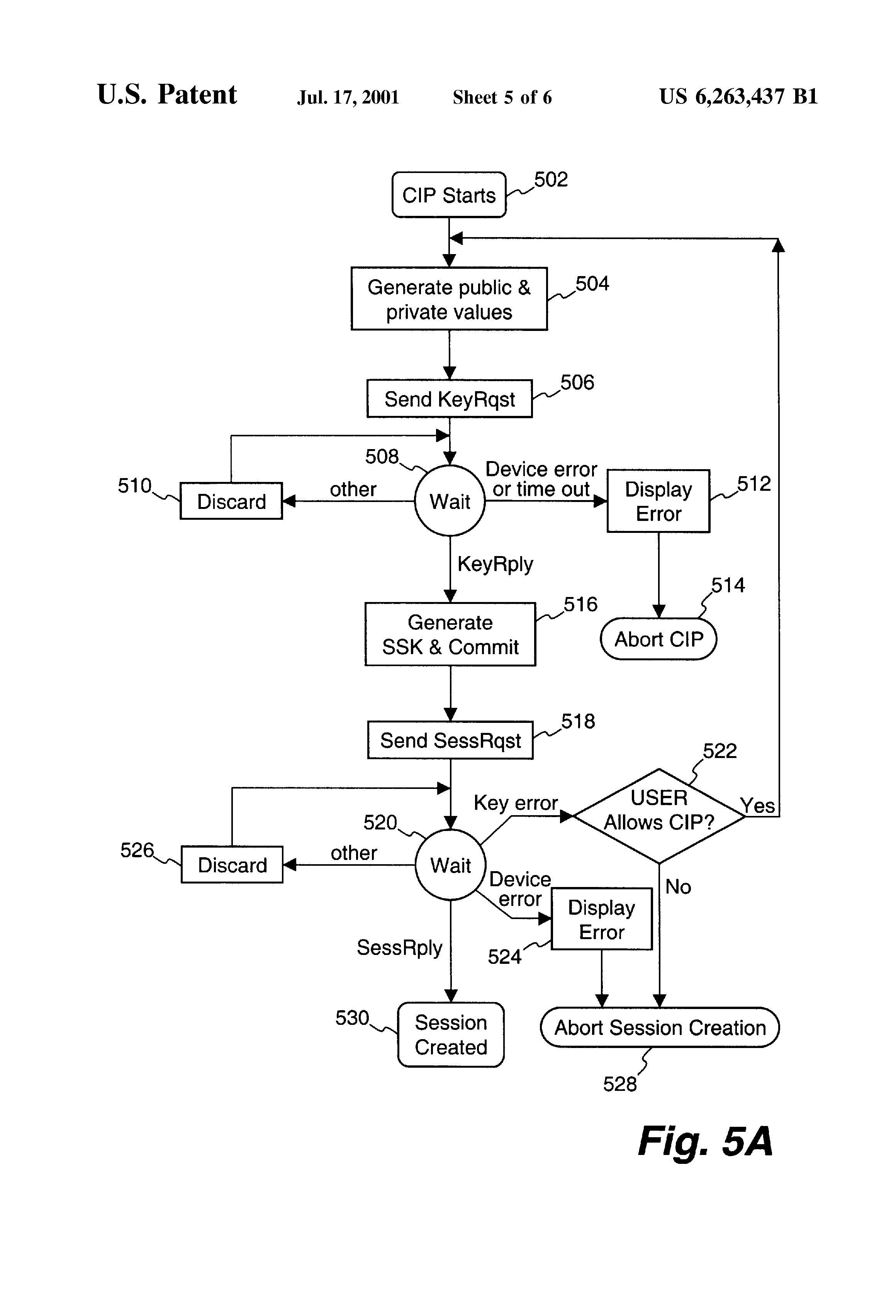 US6263437B1, drawing sheet 5 of 12