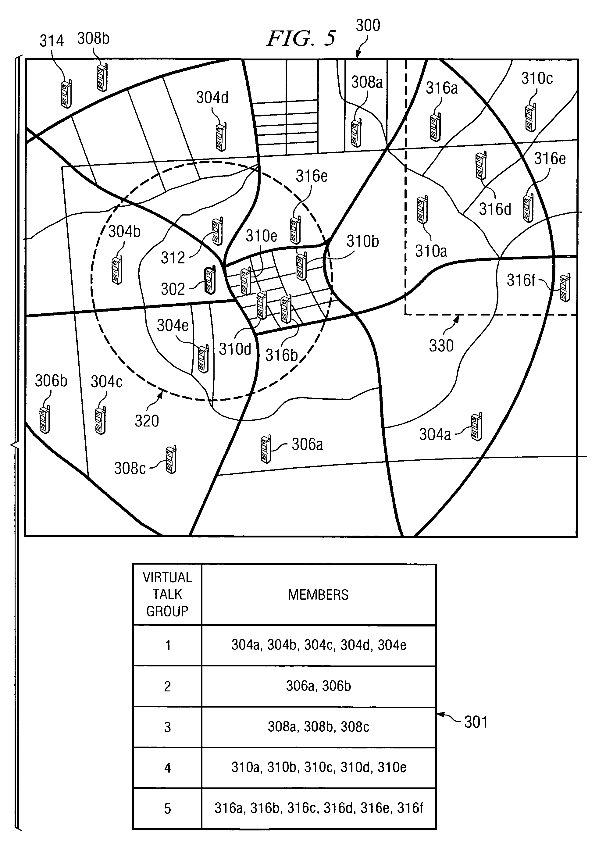 US7636339B2, drawing sheet 5 of 7